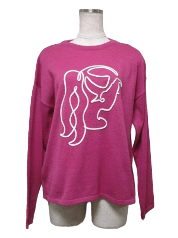 女の子テープ刺しゅうニットプルオーバー